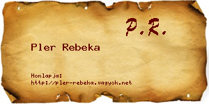 Pler Rebeka névjegykártya